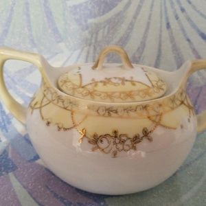 Antique Nippon Hand Painted Sugar Bowl